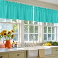 thumbnail image 4 of 2 Pack Aqua Green Valance for Window Green Solid Color Kitchen Valance Rod Pocket Short Curtain Topper Decorative Window Treatment for Living Room Bedroom 54"x18", 4 of 8