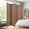 thumbnail image 4 of Gymax 4-Panel Room Divider w/ Double Action Metal Hinges Solid Wood Frame for Bedroom, 4 of 10