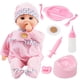 thumbnail image 1 of Toy Choi's 16 Inch Interactive Baby Doll Pink - Talking Feeding Dolls with Different Sounds and Accessories, Pretend Play Preschool Toys Gift for Toddlers 2 3 4 5+ Year Old Girls Boys, 1 of 5
