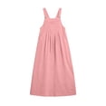 thumbnail image 6 of WOYY Girls Sleeveless Pinafore Dress Casual Loose Pocket Long Overall Dress, Pink, Sizes 5-14, 6 of 6