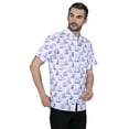 thumbnail image 4 of LA LEELA Men's Hawaiian Shirt Fashion Button Down Short Sleeves Holidays Aloha Party Casual Tops Summer Beaches Shirts for Men XL White Boat, 4 of 6