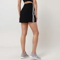 thumbnail image 3 of Women's Athletic Mini Skirt with Contrast Side Stripes and Built-In Shorts for Support - X Large, Black, 3 of 5