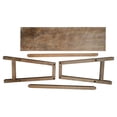 thumbnail image 6 of 33 Inch Saddle Seat Bench with Angled Frame- Sandblasted Brown Acacia Wood, 6 of 11