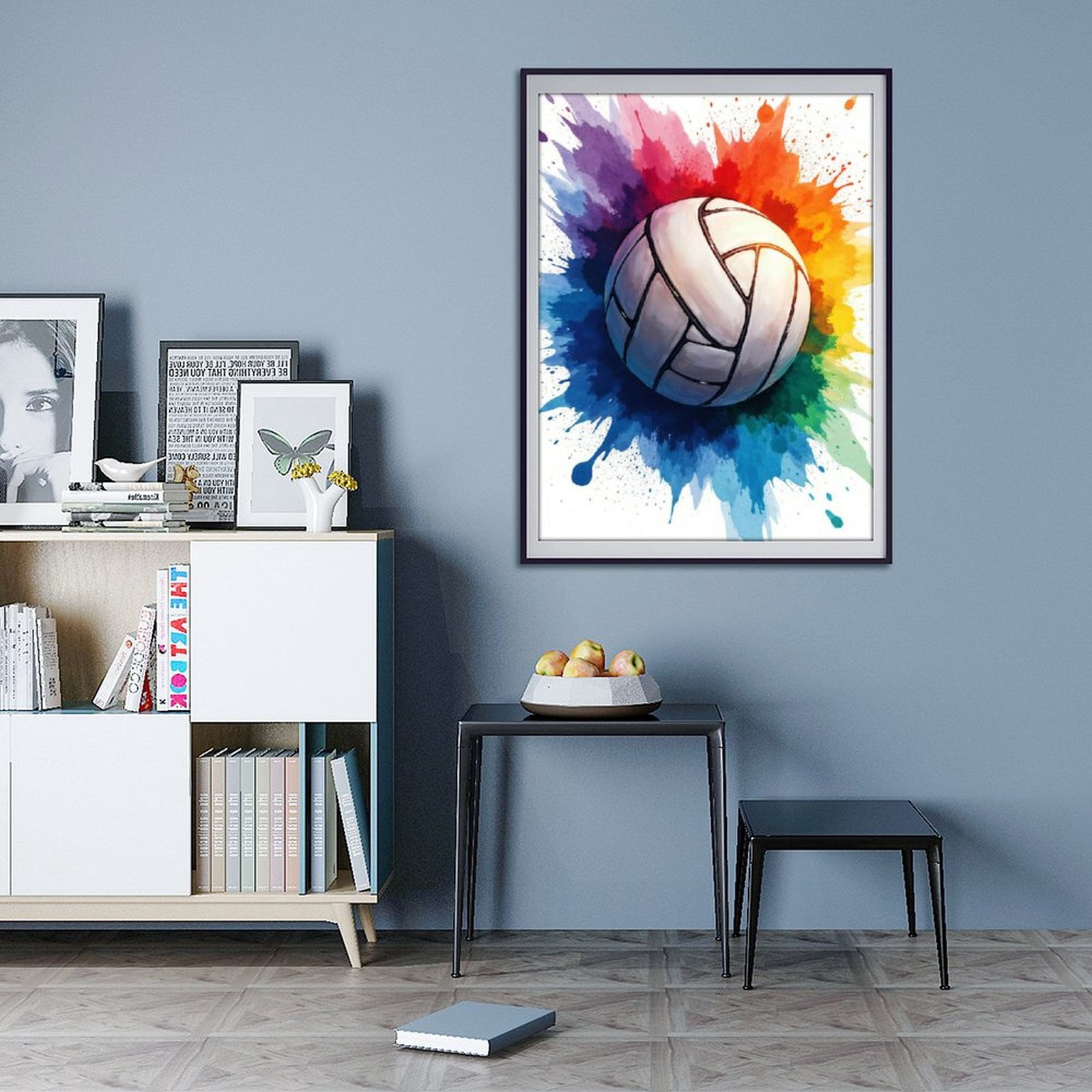 Diamond Art Kit for Adults, Volleyball Splash Art Burst Diamond Painting for Adults Beginners, DIY Diamond Art Painting Kits, 5D Diamond Painting Crafts for Home Decor 12x16 Frameless
