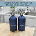 thumbnail image 3 of Cornucopia Brands 16oz Hands Dishes Pump Bottles (Blue, Set of 2); Frosted Blue Pump Dispensers for Kitchen and Home, 3 of 10