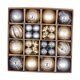 thumbnail image 4 of Juego de 44 adornos de bolas navideñas, decoración navideña, colgantes irrompibles, gotas para Gris Champán Dorado, 4 of 9