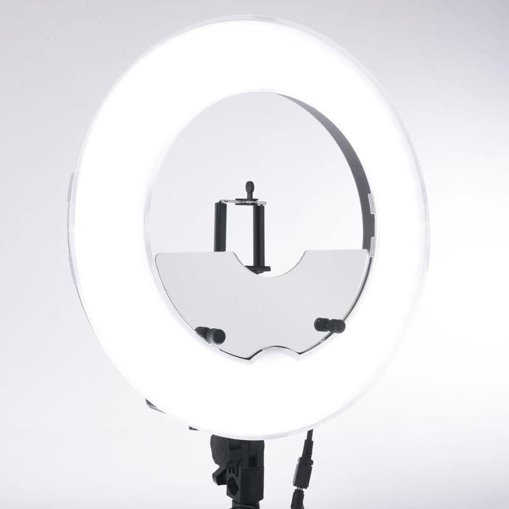Impressions Vanity 13.5 Inch Desktop Dimmable LED Vanity Studio Ring Light with Stand, Accessories