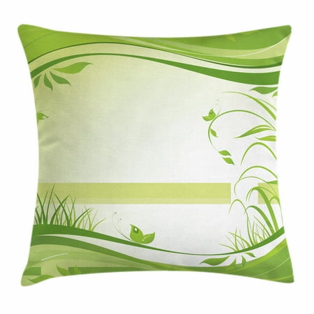 Green Throw Pillow Cushion Cover Fresh Spring Nature Inspiration