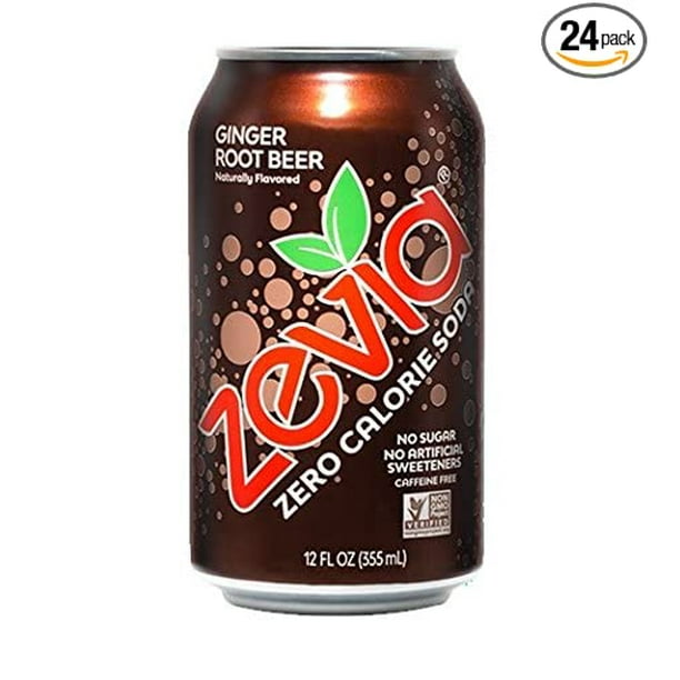 Zevia All Natural Soda, Ginger Root Beer, 12Ounce Cans (Pack of 24