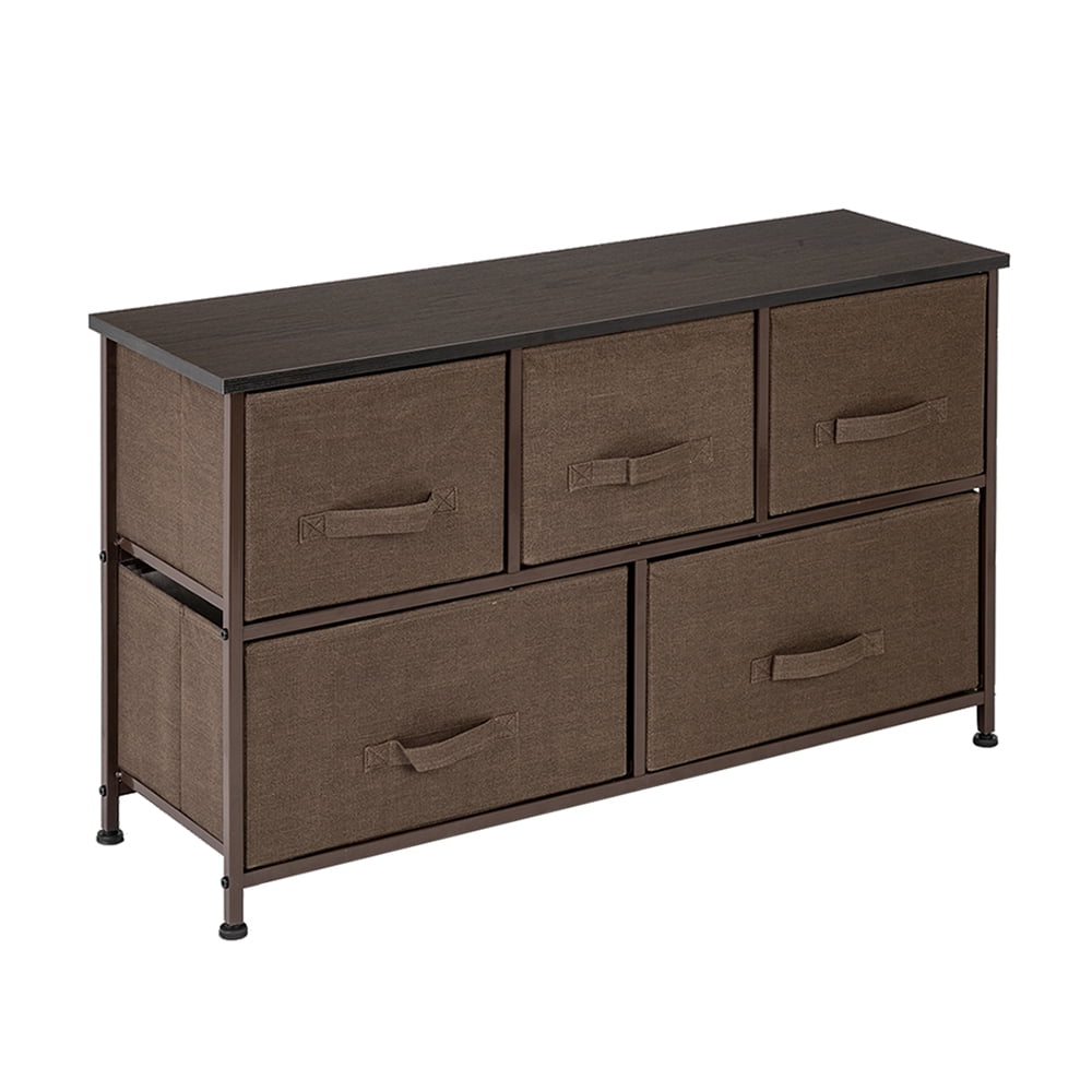 Kepooman 2-Tier Dresser Organizer, 5 Cube Fabric Dresser Tower for Bedroom/Hallway/Entryway/Closets