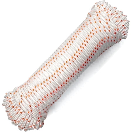 Red Diamond Braided Polypropylene Rope, 16-Strand 660lbs High Strength Utility Cord, Lightweight, Floating Rope for Camping, Flag Pole,Marine, Indoor and Outdoor, (9) 3/16in X 100FT) ( 9 bundles x 100')