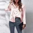 thumbnail image 4 of Plus Size Satin Shirt for Women Elegant Imitation Silk Long Sleeve Blouse Trendy European Style Loose Fit Tunic Top Casual Summer Tops Short Sleeve T Shirt, 4 of 7
