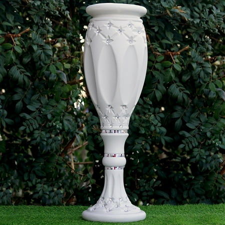 Balsacircle White 4 Pcs 30 Wedding Columns With Crystal Beads