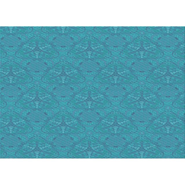 Ahgly Company Machine Washable Indoor Rectangle Transitional Bright Turquoise Blue Area Rugs, 2' x 5'