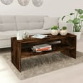 thumbnail image 1 of vidaXL Table Basse Chêne Fumé 100x40x40 cm Bois d'Ingénierie, 1 of 5