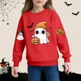 thumbnail image 6 of IUYRTFE Girls Halloween Fashion Print Pullover Sweatshirt Kids Casual Warm Long Sleeve Top Toddler Cozy Fall Winter Outfit Playdate Holiday Party Apparel(Red#1,2 Years), 6 of 6