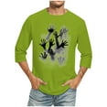 thumbnail image 1 of Camisas de Manga Larga para Hombres Imprimir Casual Cuello Redondo Blusa de Manga Corta, Camisas de Lino para Hombres, 1 of 4