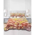 thumbnail image 3 of Orange Spring Floral Twin XL Size Down Alternative Comforter,Lightweight Comforter Quilt Bedding Set with Pillow Shams Modern Oil Painted Daisy Botanical Bed Comforter Duvet Insert 68"x98", 3 of 7
