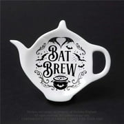 Alchemy Gothic SR8 4.33 in. Bat Brew Tea Spoon Rest, White