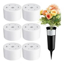 6 Pcs Cemetery Grave Vase Inserts Plastic Flowers Holder Bracket with 7 Hole Cylindrical Reusable
