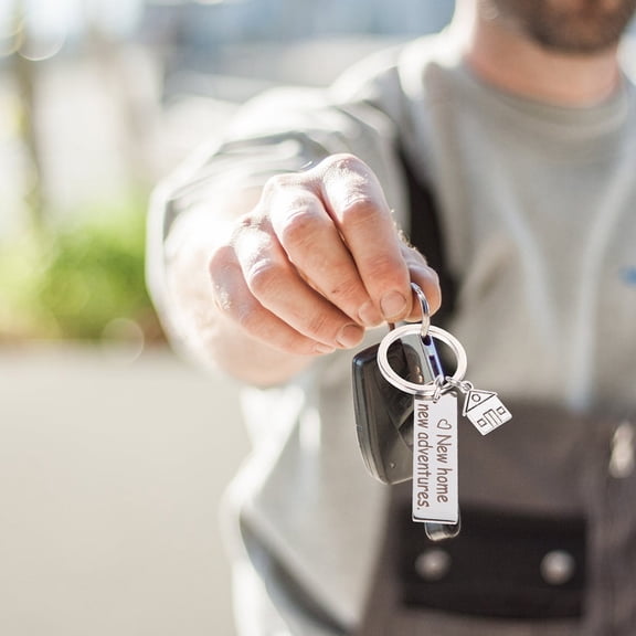 LOLIPPYY 3-Pack Stainless Steel Keychain Set, Unique Housewarming Keyrings for Decoration, Daily Use, and Giving