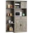 thumbnail image 6 of Walsunny 60.4" Kitchen Pantry Storage Cabinet with Adjustable Shelves, Racks and Doors Freestanding Kitchen Hutch Cupboard, 6 of 6
