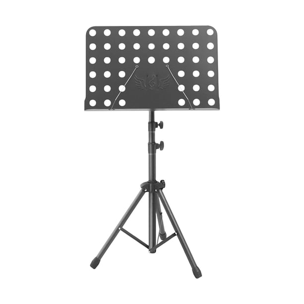 Atril para partituras, altura ajustable, vertical, base de trípode resistente, soporte para notas musicales Negro