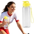 thumbnail image 2 of Sports Water Bottle with Leak Proof Flip Top Lid BPA Free Reusable Plastic Water Bottle for Daily Gym and Outdoor Travel Portable Handheld Water Bottle with Hand Wrist Strap Yellow, 2 of 6