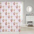 thumbnail image 2 of Manfei Grid Seashell Bow Shower Curtain 72Wx84L,Starfish Summer Bathroom Shower Curtain, 2 of 5