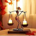 thumbnail image 3 of Candelabro de metal negro, candelabro de pilar, candelabro decorativo para mesa, para interiores y exteriores, eventos, fiestas, regalo de Navidad, decoraciones de boda, 3 of 5