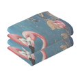 thumbnail image 2 of Wobogo Raggedy Pink Flamingos 100% Cotton Towel 2 Pieces Set Super Soft and Highly Absorbent Suitable for Bathroom Gym Travel Camping Pool, 2 of 8