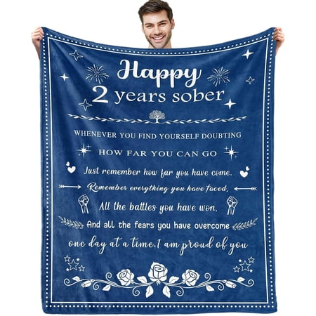 2 year sober gifts for Women and Men 2 year sobriety gifts for men Sobriety Gifts for Women Men AA Recovery Gifts Sobriety for Women 60 x 50 Blanket Best Sobriety Gifts Sober Gifts for Women
