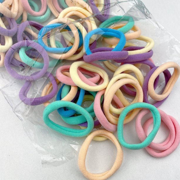 50 Uds. Banda de goma de Color sólido de alta elasticidad, accesorios simples para el cabello a la moda, opción de regalo Ideal para mujeres y niñas