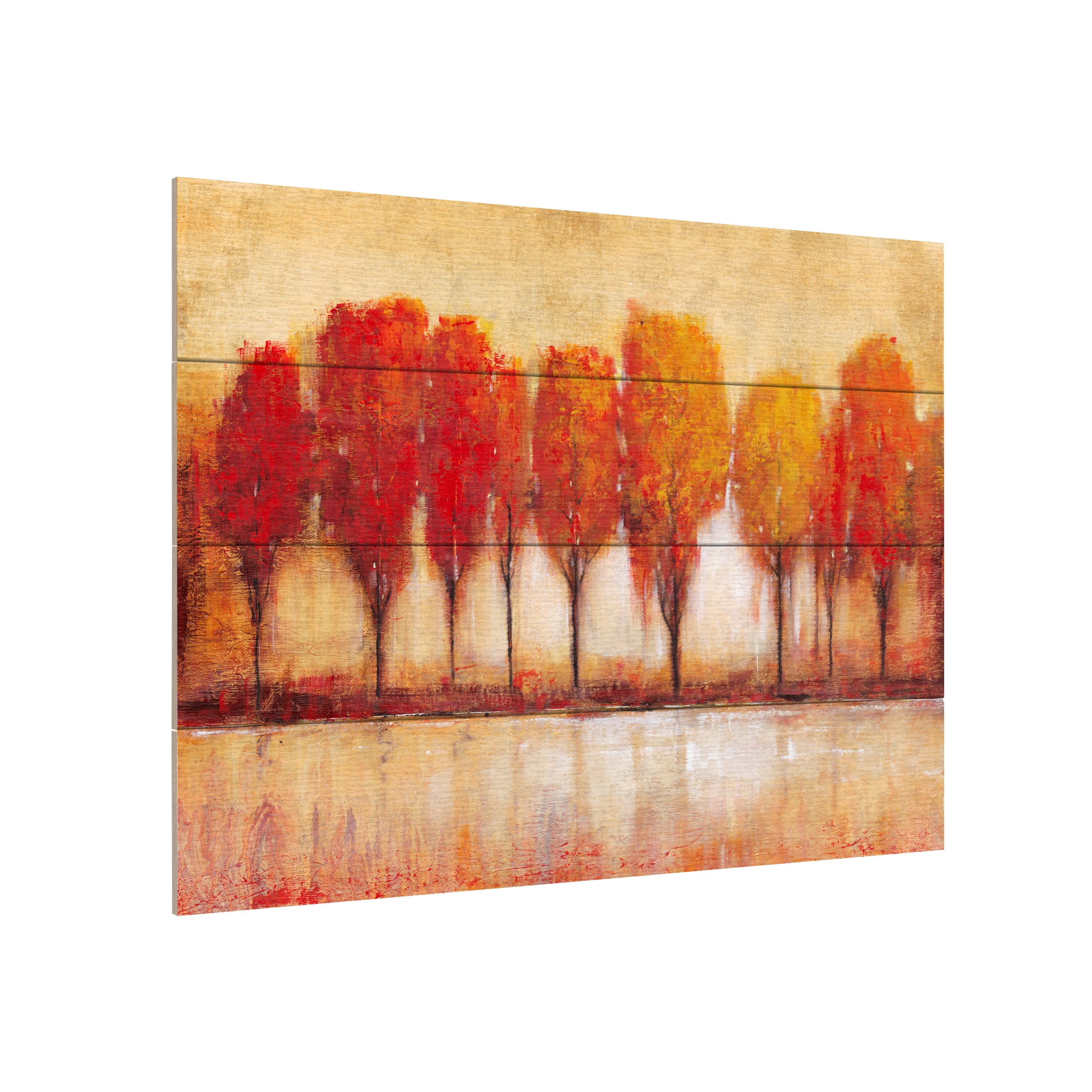 Tim O'Toole 'Autumn Waters Edge' Wood Slat Art 12x16