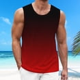 thumbnail image 2 of BKQCNKM Mens Shirts,Sleeveless Shirts For Men,Men's Summer Solid Color Matching Printed Leisure Holiday Sleeveless Tank Top,Cotton T Shirts For Men Red M, 2 of 6