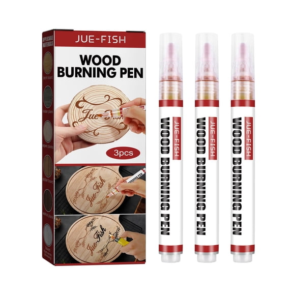 3 Pack Wood Burning Pen Set, Scorch Pen for Wood and Crafts, Wood Scorch Pen, Easy Use Safe Chemical Wood Burning Pen, for DIY Wood Painting, Suitable for Artists in DIY Wood Projects(Red)