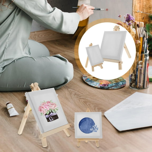 Raindrops 2PCS Mini Sketching Easel Set Painting Canvas Multifunctional Drawing Stands for Home Drawing Artists