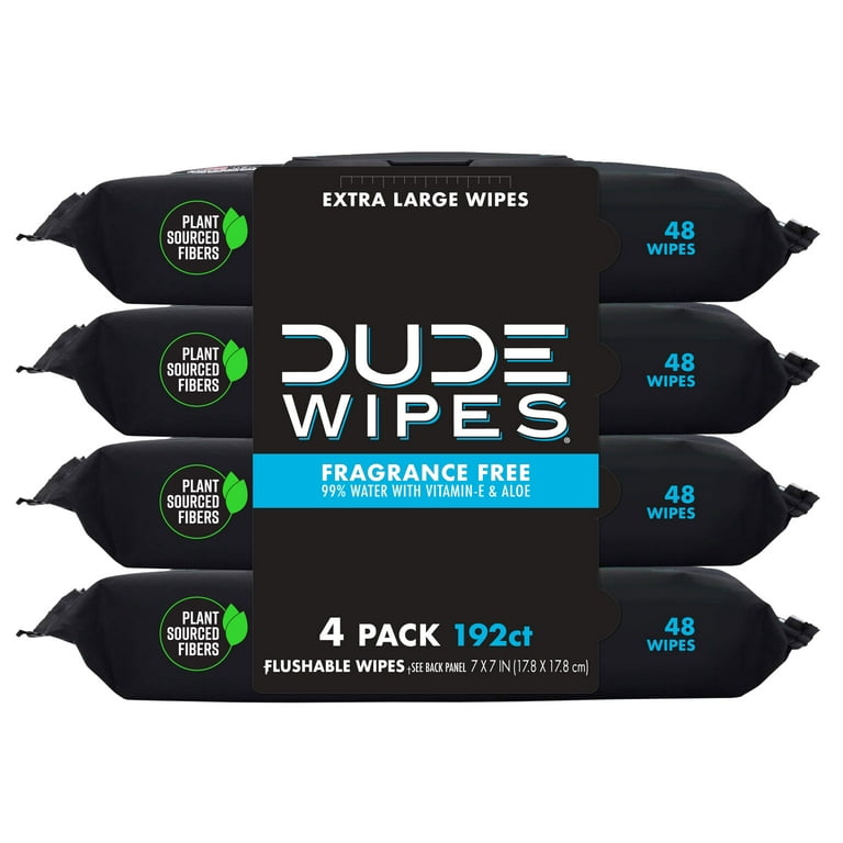DUDE WIPES Dude Wipes 3-Packs 48-Pack Natural Fiber Blend Flushable Wipe