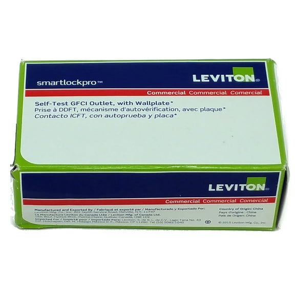 Leviton SmartlockPro GFCI Outlet Self-Test Receptacle - LED Indicator - 15 Amp, Brown
