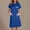 A17 Blue, variant on Scrub Dresses for Women Uniforms Wrap Workwear Knee Length Casual Long Sleeve Nursing Dresses with Pockets, Navy M