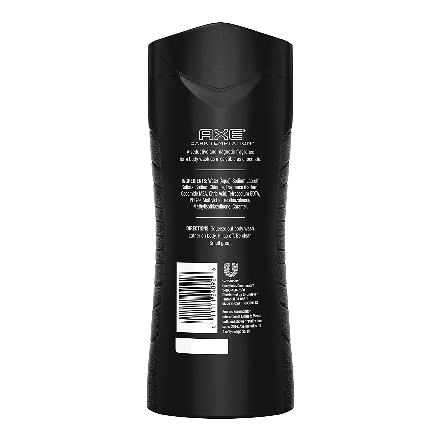 Axe Body Wash for Men, Dark Temptation, All Skin Type, 16 oz. (Set of 3)