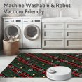 thumbnail image 5 of ODIKA 2'x3' Machine Washable Non-Slip Area Rug, Classic Holiday Plaid with Evergreen Branches and Ornament Details High Traffic Rug with Pad, Green, 654395, 5 of 8