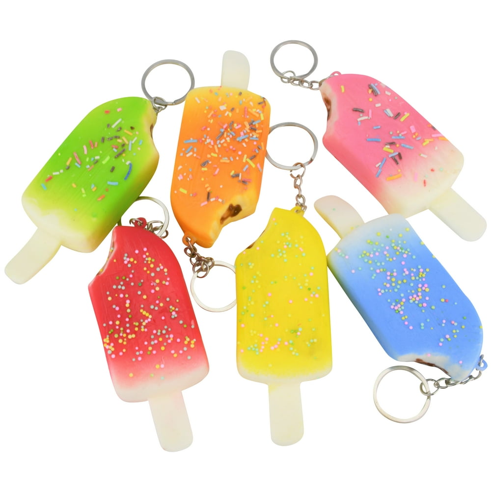 Popsicle Squishies Keychains Pack of 6 Colorful Squishy Key Chains for