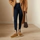 thumbnail image 4 of Zuecos CLOVALUB para mujer, sin cordones, plataforma, gamuza marrón, 4 of 7