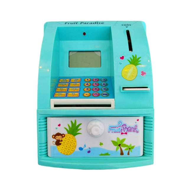 HILABEE Kids ATM Money Box Small Money Box -Screen Educational Toys Electronic Money Box Pineapple