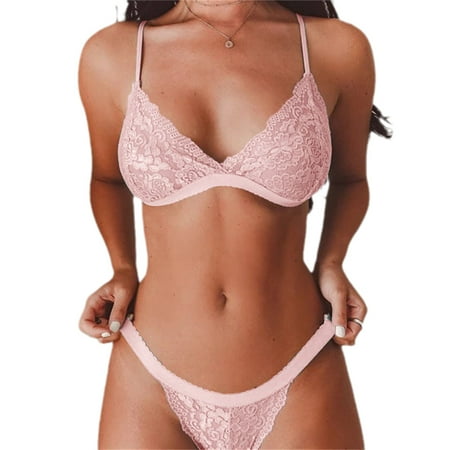 

Fueri Women Fashion Underwear Bra Lace Flower Clothes Set Fashion Two Piece Sets