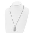 thumbnail image 4 of Stainless Steel Ball Beaded Necklace with Pendants Chain Chisel Polished and Textured 2 Piece Cross Dog Tag on a 24 inch 25.05 mm, 4 of 6