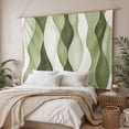 thumbnail image 3 of Sage Green Stripes Tapestry for Bedroom Wall Hanging Tapestry, Retro Farmhouse Abstract Ripple Ceiling Backdrop Tapestries Poster Blanket Wall Decor for Teens Room Living Room Dorm 59" x 79", 3 of 8