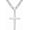 Silver Figaro Chain 24 in, variant on 18K Gold Over 925 Sterling Silver Cross Necklace for Men/Women, Stainless Steel Cuban/Rope Chain Cross Pendant 18-24 inch, Religious Jewelry Gifts for Men