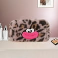 thumbnail image 5 of Unique Bargains 1 Pc Leopard Printing Drawstring Makeup Bag for Vacation Business Travel Plush Pink, 5 of 6